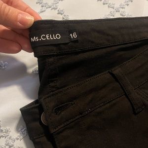 Ms Cello 16 black denim with frayed ankle